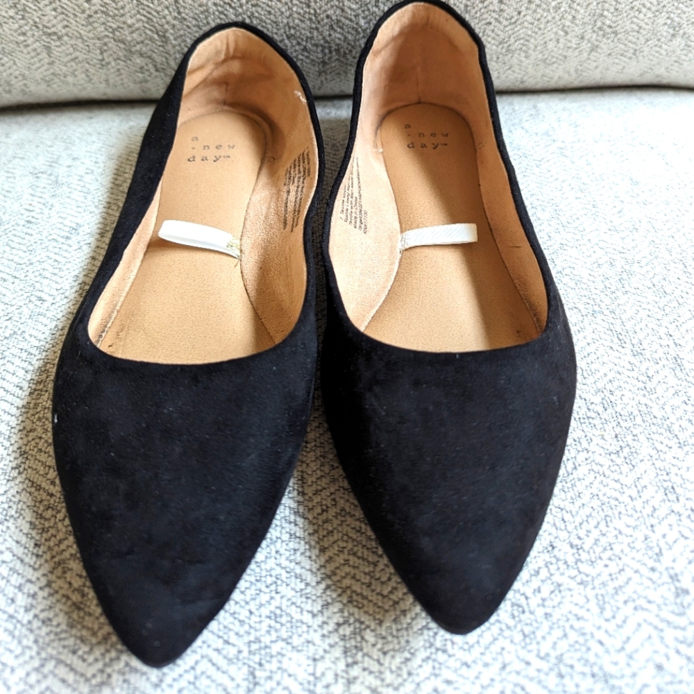 Women's A New Day Velvety Women's Ladies Flats Color: Black Size: 7